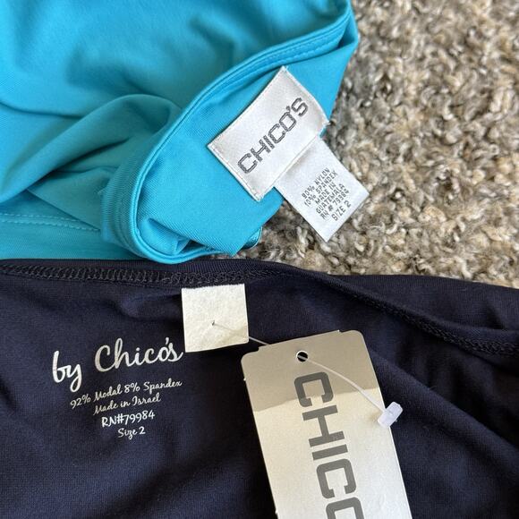 Chico's Tank Top 2 Lots size 2 US Large Blue Basic Layer Knit Career Casual NEW - Picture 6 of 6